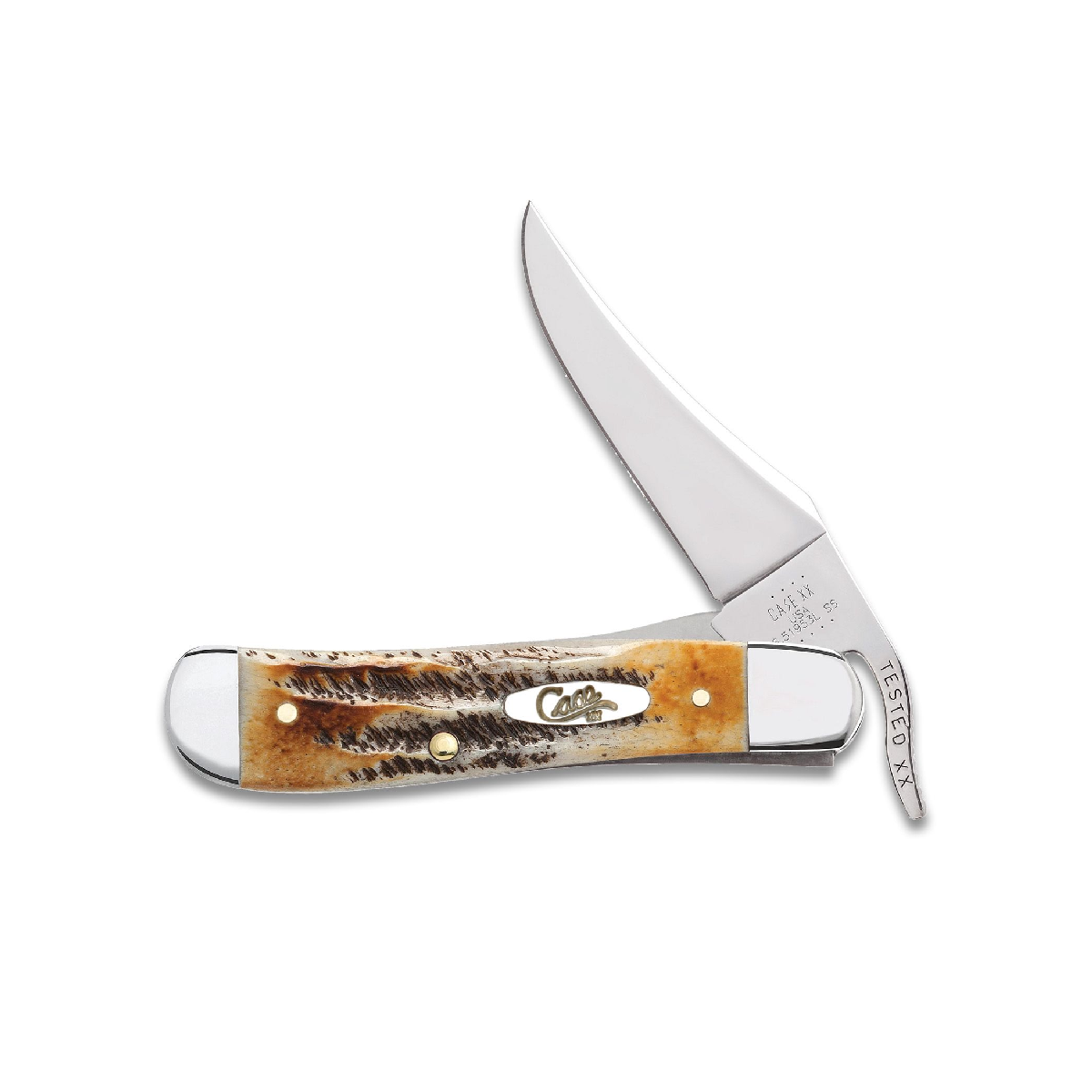 CASE KNIVES 6.5  BURNT BONE STAG RUSSLOCK