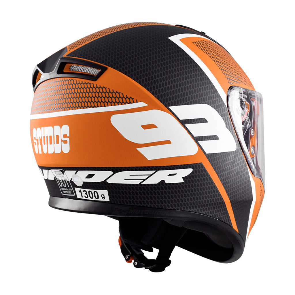 STUDDS THUNDER MOTORCYCLE FULL FACE HELMET (w/ FREE EXTRA VISOR)