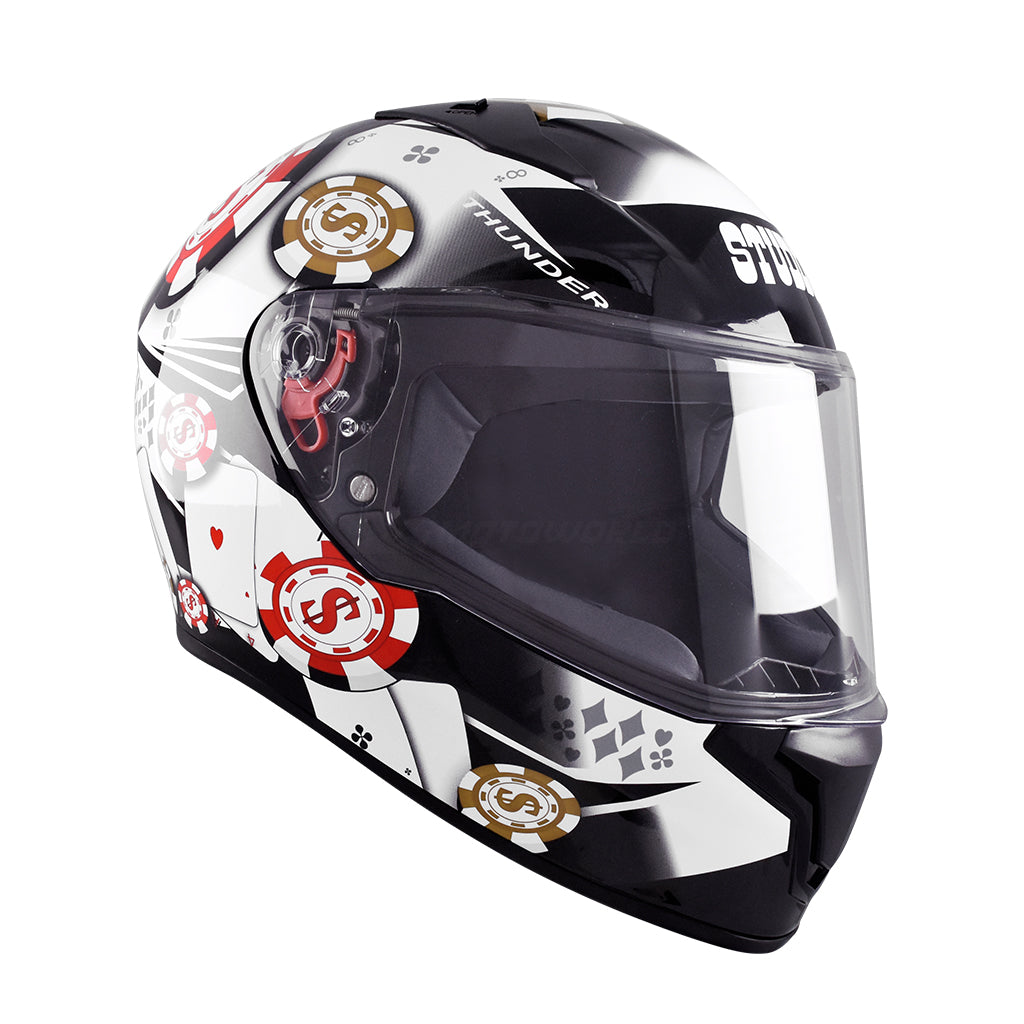 STUDDS THUNDER MOTORCYCLE FULL FACE HELMET (w/ FREE EXTRA VISOR)