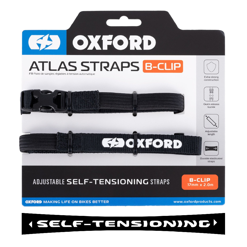 OXFORD ATLAS STRAPS-B CLIP MOTORCYCLE ACCESSORIES