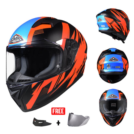 SMK STELLAR SPORT FULL FACE HELMET w/ FREE SPOILER & VISOR