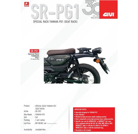 GIVI MOTORCYCLE SR FITMENT KIT/BRACKET